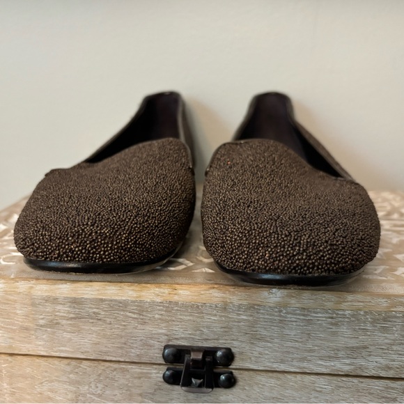 DONALD PLINER | DP Brown Beaded Flats Size 9 - Picture 7 of 14